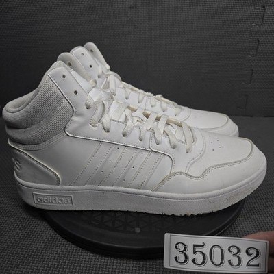 Adidas Hoops 2.0 Mid Shoes Mens Size 13 White Basketball Sneakers ID9839