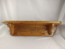 Vintage Oak Acorn Motif Shelf 25X5.5X6"