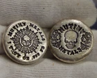 (2) 1 oz Mutiny .999 Silver Button Rounds Skulls