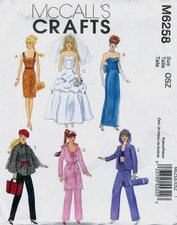 MCCALLS PATTERN 6258 DOLL CLOTHES DRESSES 11 1/2" BARBIE FASHION DOLL UNCUT