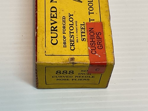 Crescent Crestoloy No. 888 6 Inch Curved Needle Nose Pliers Cushion Grips In Box - Picture 7 of 7