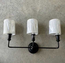 Park Harbor Poplin 3 Light 22" Wide Bathroom Vanity Light Matte Black