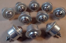 Lot of 10 Ball Rollers / Transfer Bearing, 1" Diameter Ball 1/4-20 Threaded Base