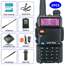 2PC Baofeng UV-5R 8W LCD Dual Band UHF VHF FM Walkie Talkie Ham Two Way Radio 