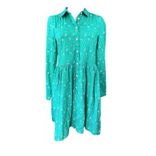 J. Crew Emerald Green Floral Cotton Preloved Mini Dress Size 6*