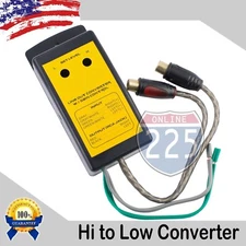 High to Low Output Converter w/ Gain Control 2-Channel Speaker Wire to Gold RCA 