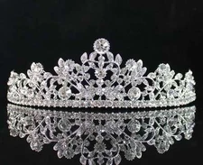 VINE HEART CLEAR AUSTRIAN RHIESTONE CRYSTAL HAIR TIARA CROWN BRIDAL PARTY T1761