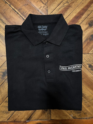 Paul McCartney 2023 ''Freshen Up'' Tour Crew Polo Shirt - Black - Medium - NWOT