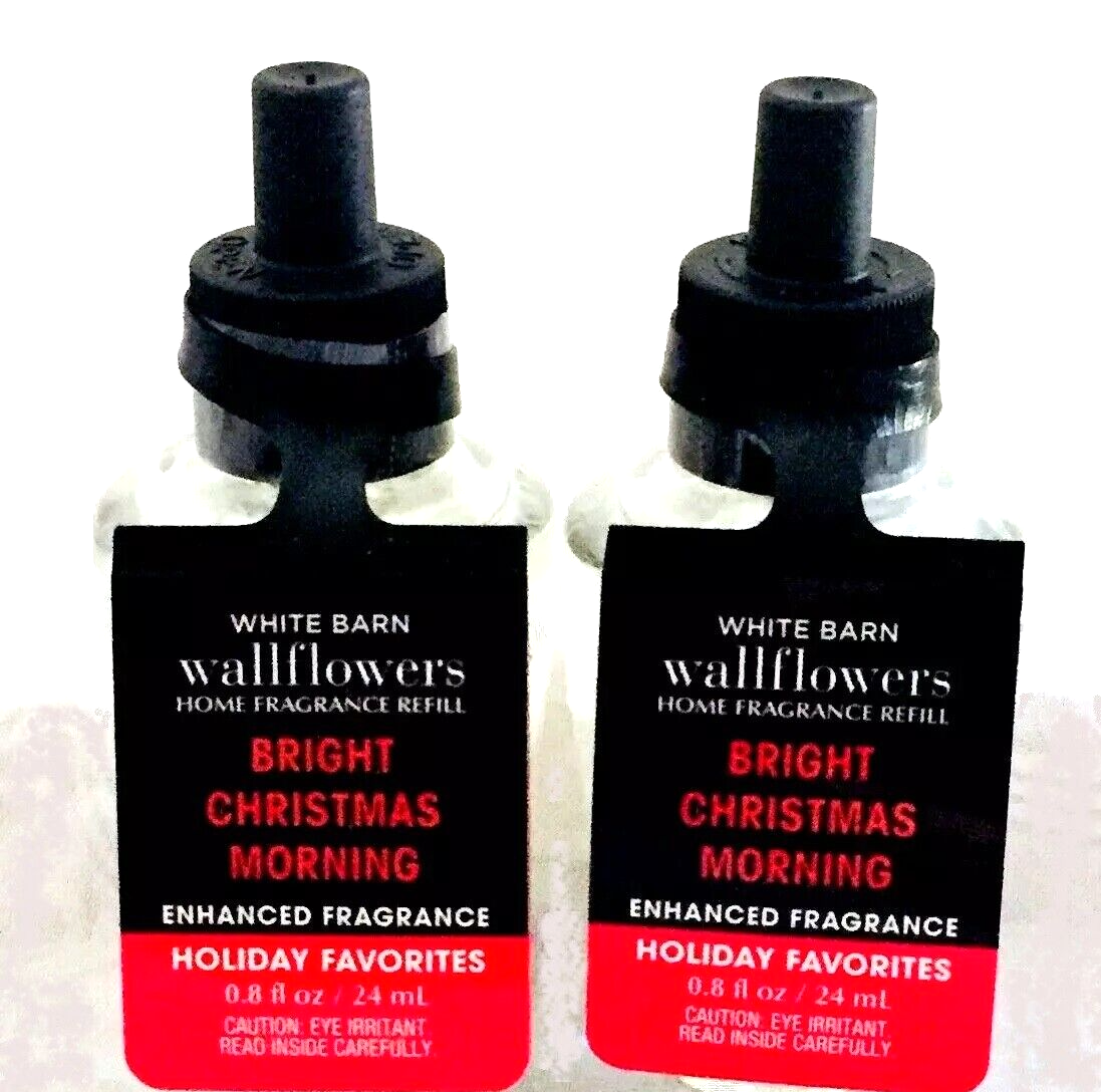 2x Enhanced Bright Christmas Morning Wallflower Refill Bath & Body Works Refills-image