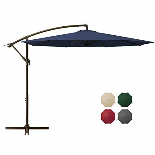 Domicare 10ft Offset Hanging Patio Umbrella With 8 Ribs Outdoor 10ft Navy For Sale Online