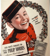 Johnny On The Spot Christmas Philip Morris 1940 Ad Magazine Print Cigarette Ad