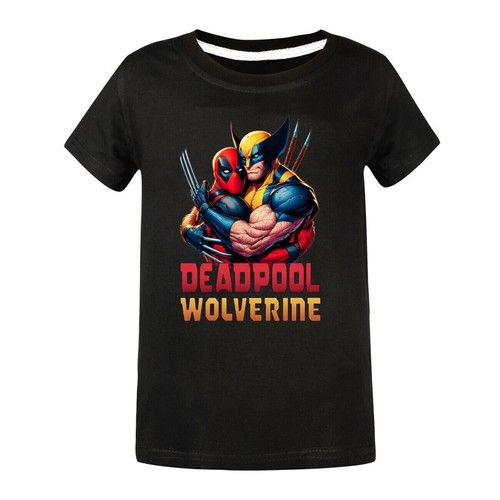 Kids Girls Boys Deadpool+Wolverine Casual Short Sleeve T-shirt Cotton Summer Top - Picture 18 of 53
