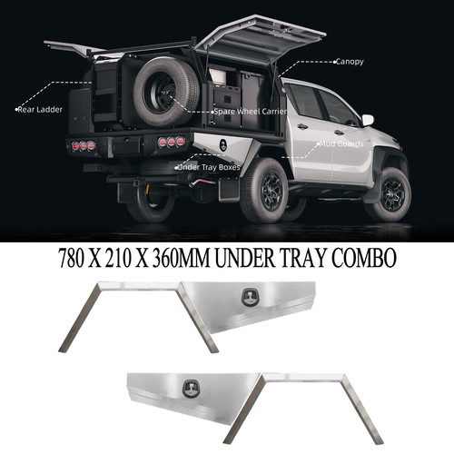 780 x 210 x 360mm Toolbox Flate Sheet Tapered Under Tray Tool Box & Mud Guards - Picture 2 of 8