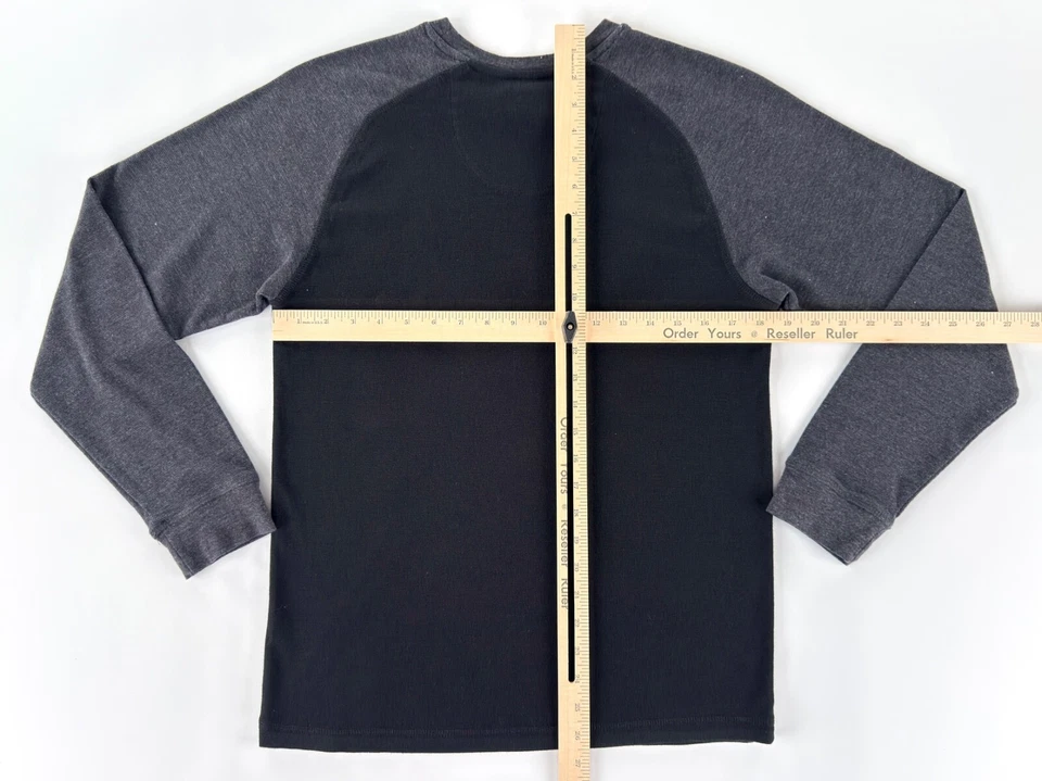 Pierre Cardin Sweater Mens Small Black Gray Raglan Pullover Knit Sweatshirt Mens - Image 3 of 4