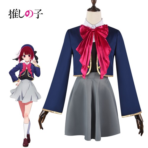 Cosplay Oshi no Ko Hoshino Ai Ruby Dress Aqua School Uniforms Halloween Suits - Picture 7 of 16