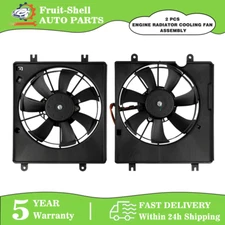 2PCS A/C AC Condenser Radiator Cooling Fan For 2022-2024 Honda Civic 1.5L 2.0L
