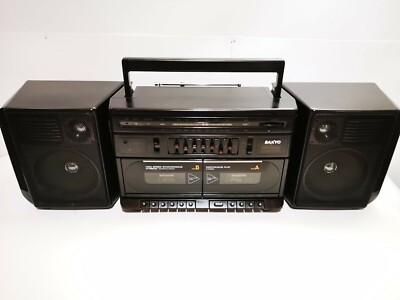 Vintage Sanyo MW 232 Boombox AM/FM Stereo Double Cassette Recorder