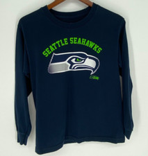 NFL Boys Sz 14/16 Team Apparel Seattle SeaHawks Football Long Sleeve Shirt 2510