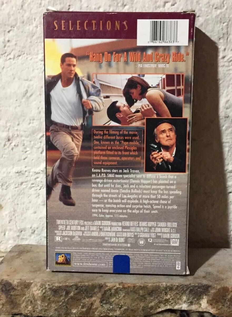 20th Century Fox Speed VHS Tape Movie Release NMMT Reeves Sandra