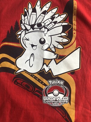 Pokemon World Championships T Shirt Adult M TCG 2013 Red Pikachu