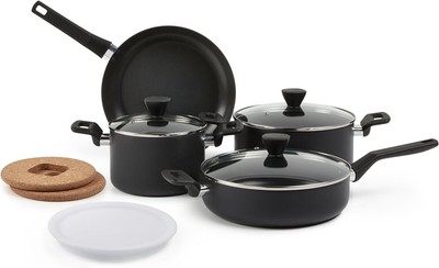 Basics - 10 -Piece Hard Anodized Non-stick Stackable Cookware Pots and