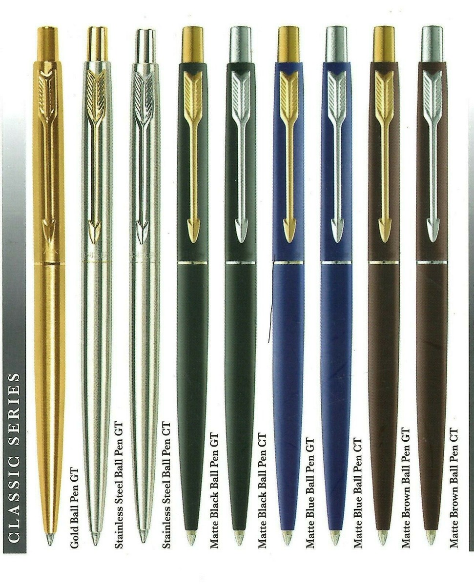 Parker Classic Steel Matte Black Navy Blue Brown CT GT Chrome Gold