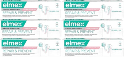 6x Elmex sensitive Professional + Zahnfleischpflege Repair & Prevent (6x 75ml)