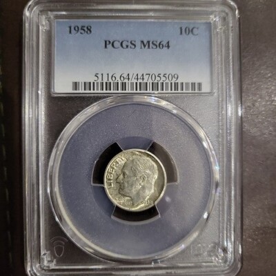 USA One Dime Liberty 1958 Münze (Silver Dime)