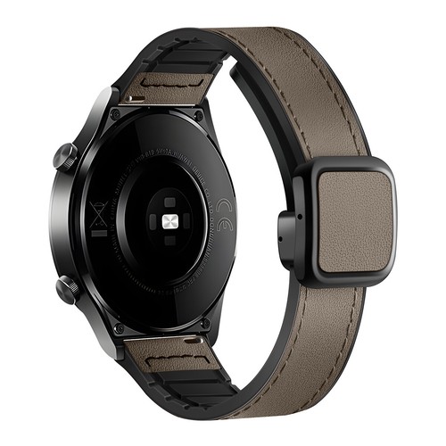 22mm/20mm Vintage Leather Silicone Watch Band Magnetic Buckle Replacement Strap - Picture 17 of 22