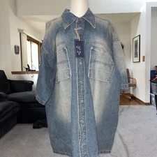 Koman Denim Short Sleeve 2 Pocket Jean Jacket Size 2 XL New With Tags