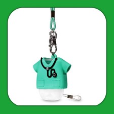 Bath  Body Works Green Medical Field Pocketback Hand Gel Key Chain Holder