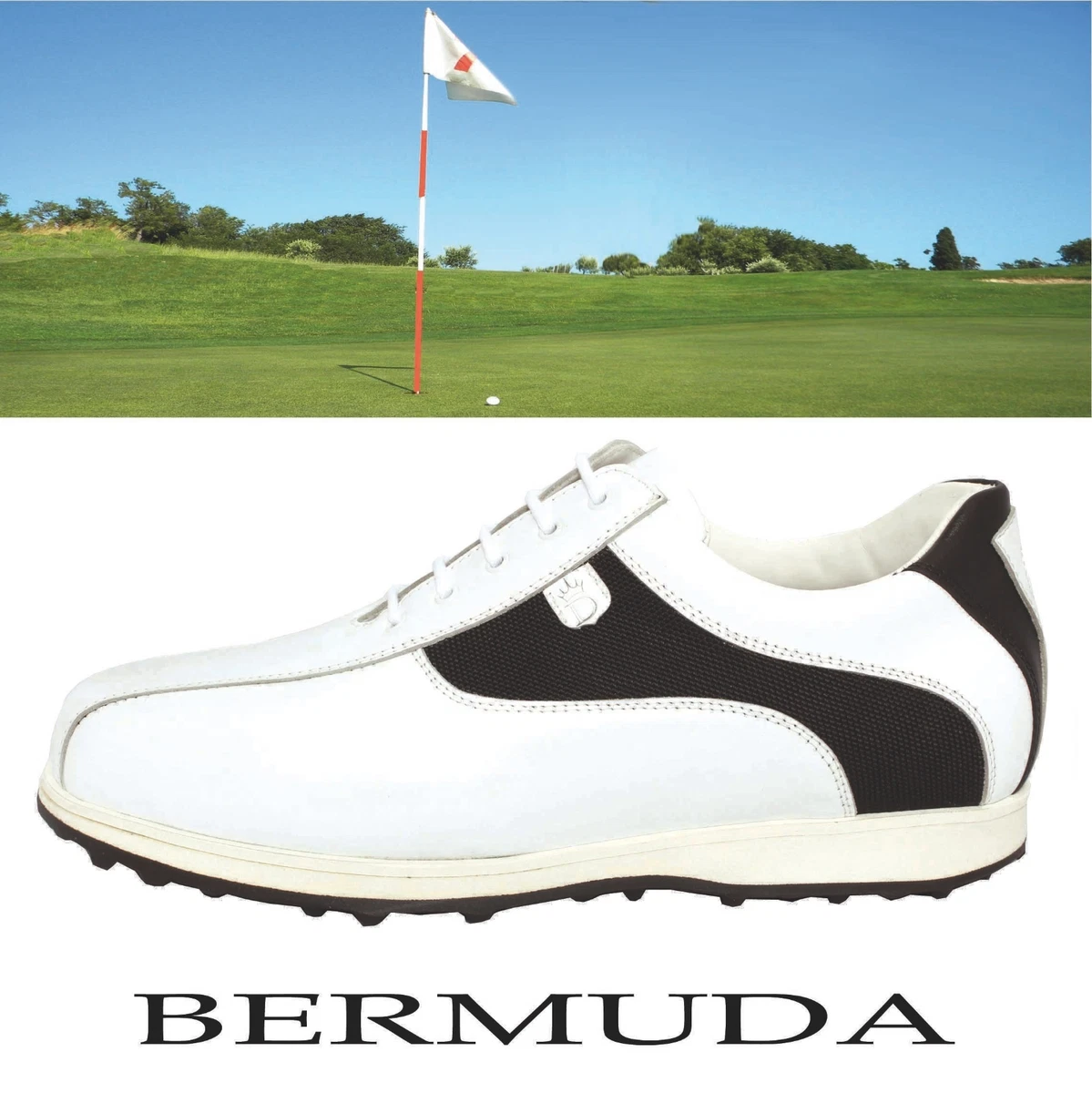 GOLF CASUAL MEN SHOES 100 MADE ITALY HAND MADE LUXURY REAL LEATHER BLACK WHITE