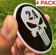 (4 PACK) METAL 2nd Amendment Sticker Emblem Decal Emblem NRA Gun Rights 2.5" 