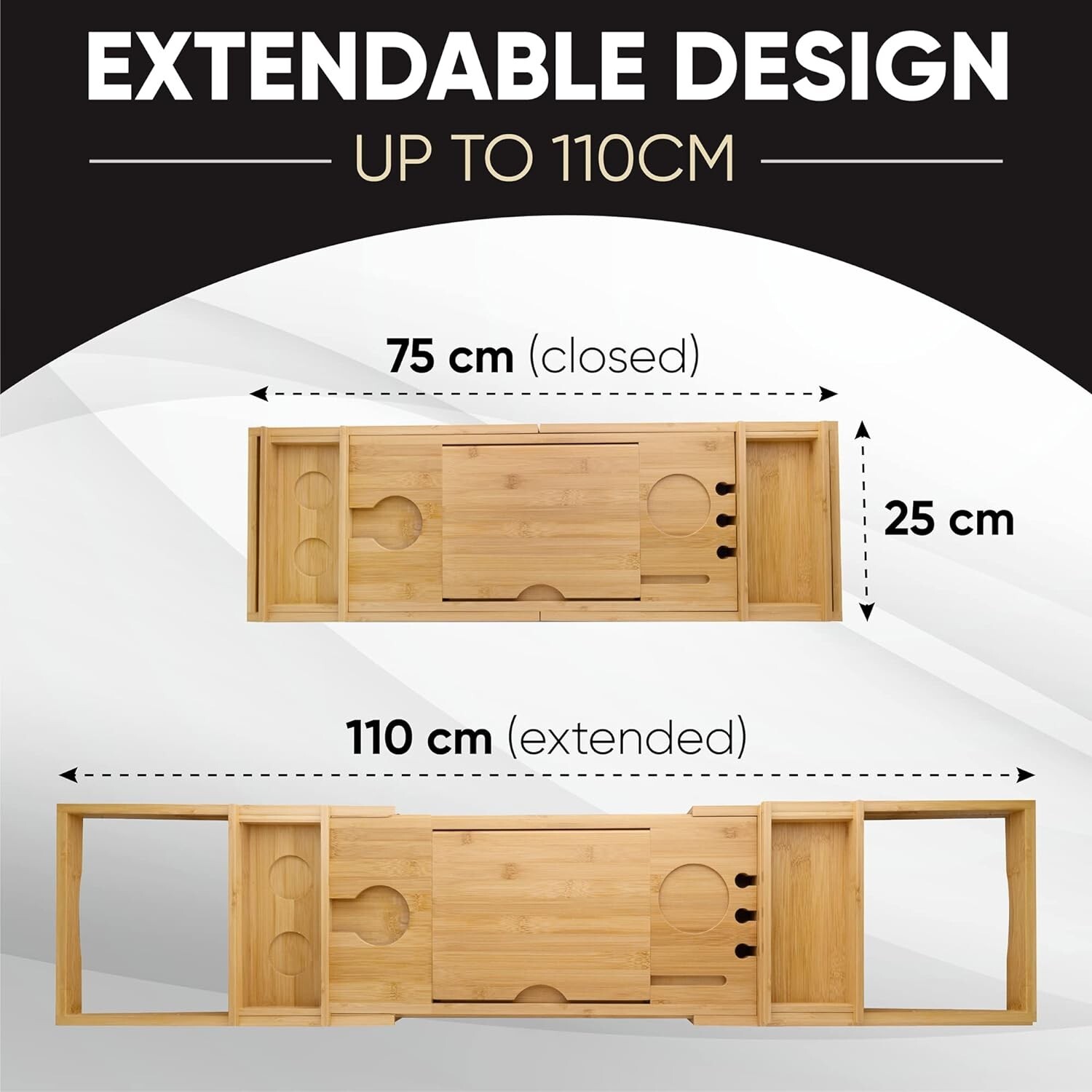 Luxury Bath Caddy Birthday Gifts for Women Expandable & Adjustable Bath