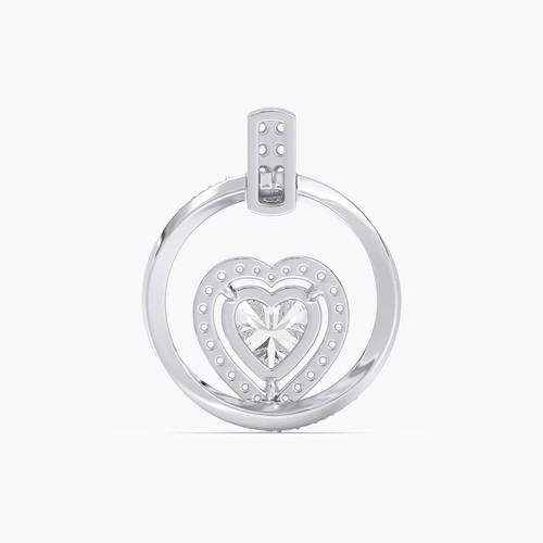 IGI Certified 1.39ct Heart Cut Lab Grown Diamond 14k White Gold Pendant Necklace - Picture 4 of 5