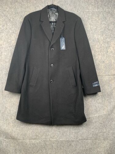 NAUTICA Men's Size 42R Barge Classic Fit Wool/ Cashmere Blend Solid Overcoat