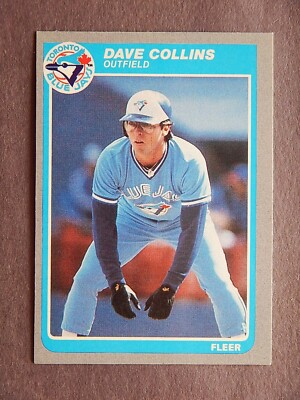 Dave Collins #102 Fleer 1985 Baseball Card (Toronto Blue Jays) 