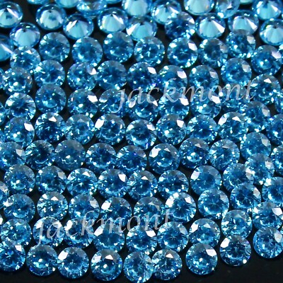 100 Pc Lot Natural Brazil Blue Aquamarine Calibrated 2.60 MM Round Cut Gemstone