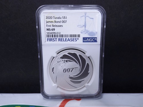 2020 James Bond 007 .9999 SILVER BULLION $1 1oz COIN NGC MS69 First Releases - Picture 4 of 6