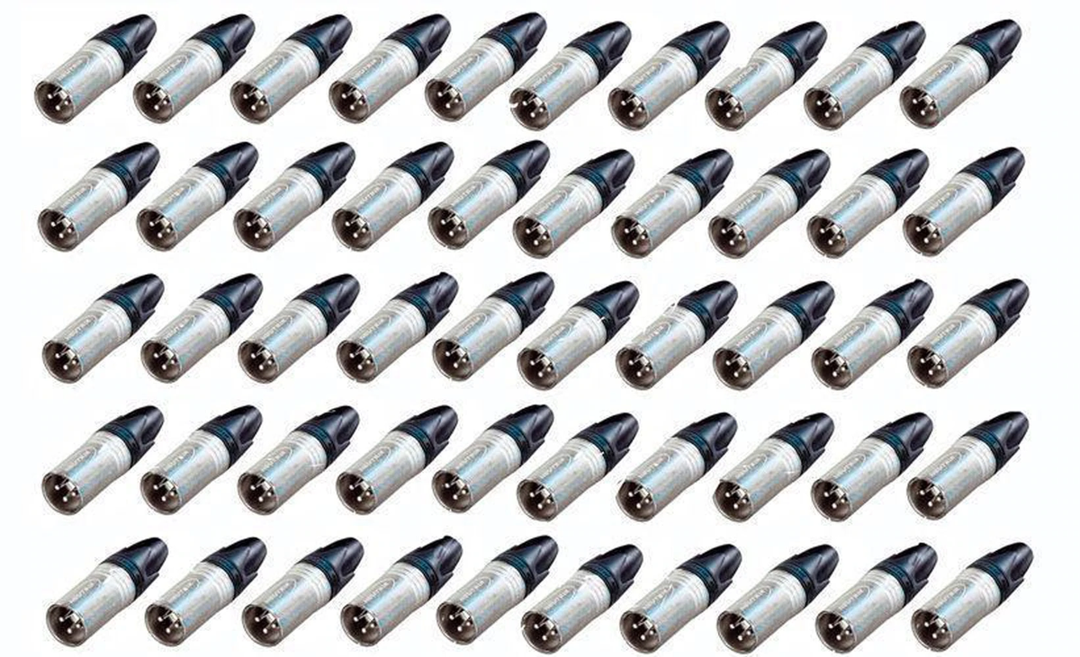 50 PACK) NEUTRIK NC3MXX 3-Pin XLR Male Cable Mount Connector