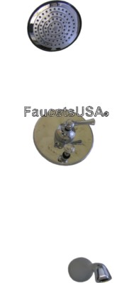 Chrome Shower Faucet Single Handle Temp Control Rain Showerhead Tub Free Ship