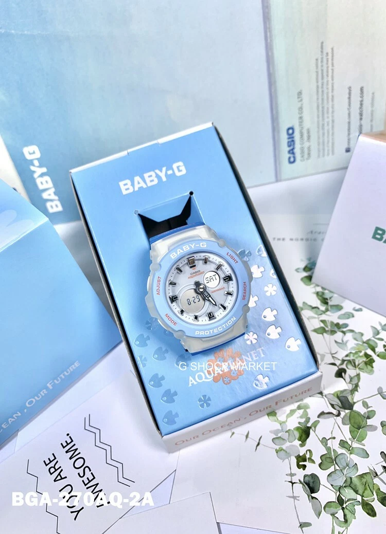 CASIO Watch BGA-270AQ-2A Ladies Baby-G Love the Sea and the Earth Aqua Planet