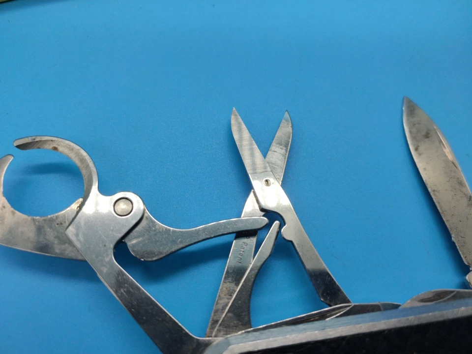 Wenger Leather Steel ALOX Series Cigar 704 Swiss Army 2 layer Knife RARE USED  - Image 3 of 4