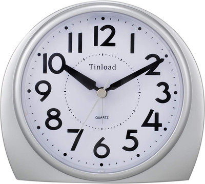 5.5'' Large Analog Alarm Clock Silent Non Ticking, Gentle Wake, Beep Sounds, Incr