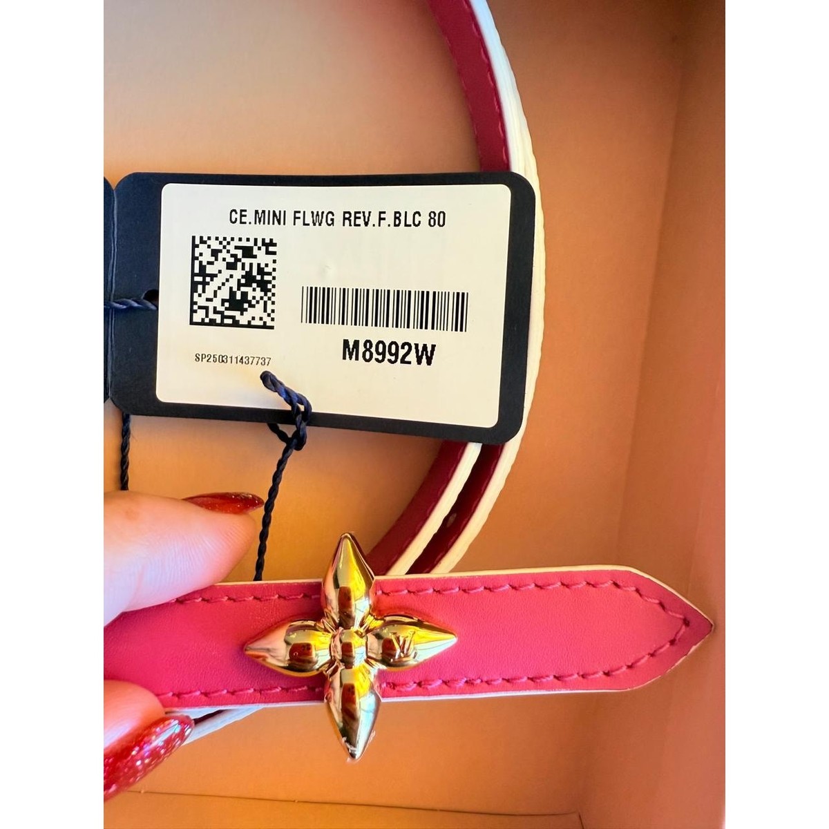 LV x TM Murakami Small Flowergram Reversible Vuitton Belt Pink