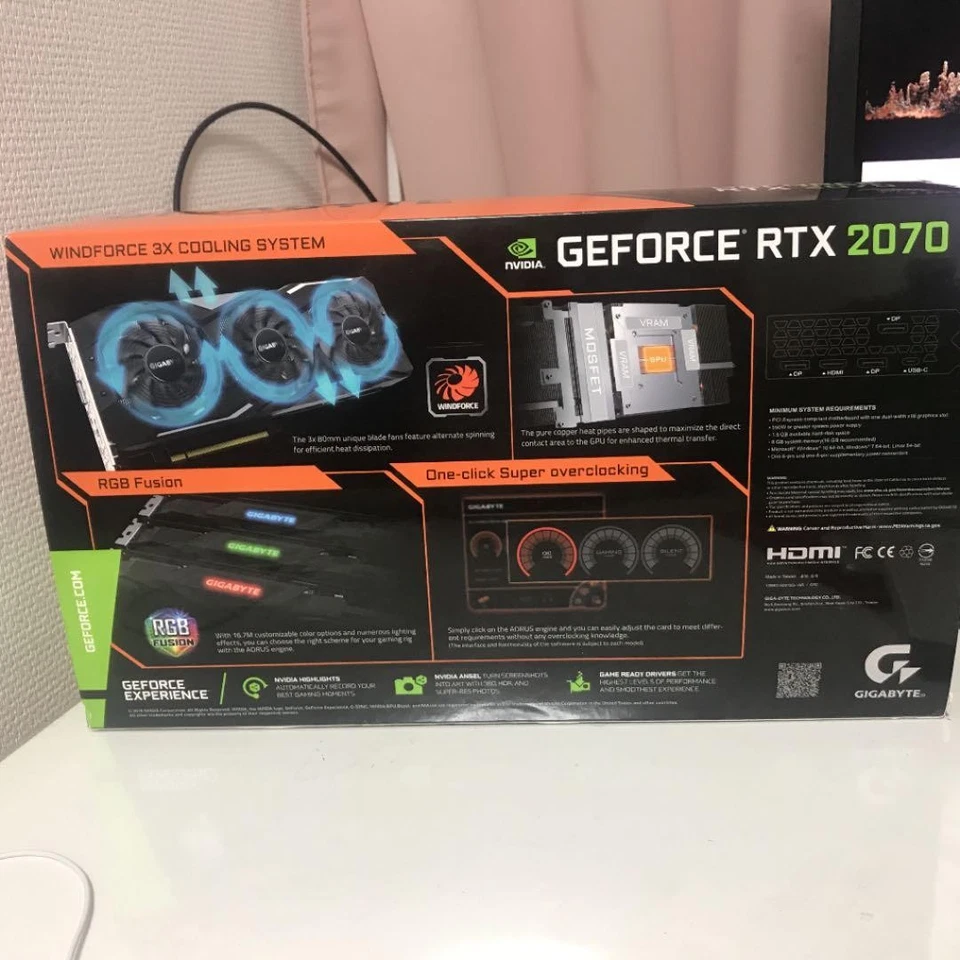 Gigabyte Geforce Rtx 2070 Gaming Oc 8gb Graphics Card Gddr6 Ray Tracing Gaming - Image 2 of 4