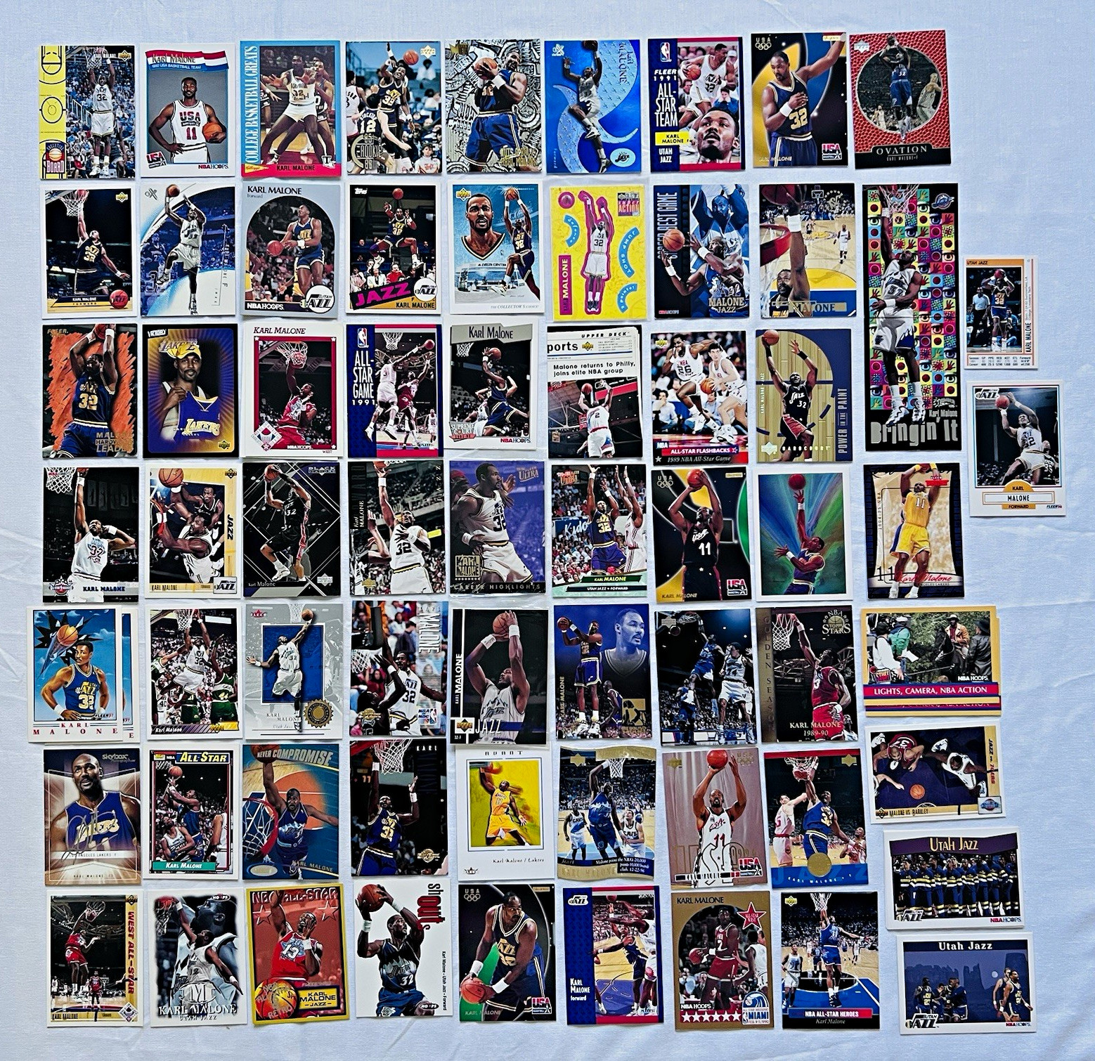 NBA Karl Malone Utah Jazz 63+ Lot Trading Card All-Star Rare collection + RC