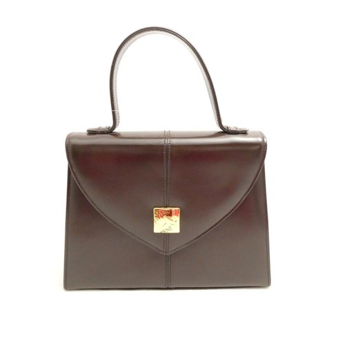 Yves Saint Laurent Vintage Brown Leather Top Handle Bag Auth