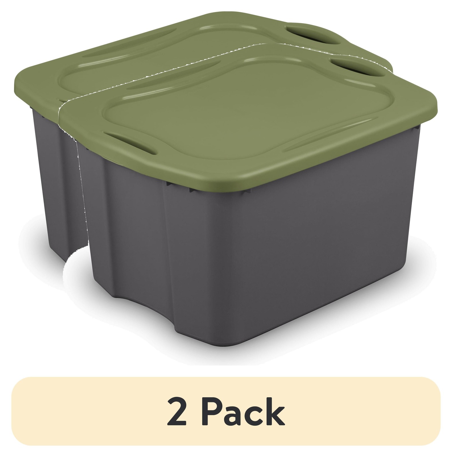 Sterilite 17.5 Gal Plastic Storage Bin 2-Pack with Full-Grip Handles