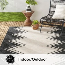 Nicole Miller Designer Area Rug Black Ivory Modern Geometric Ultra Soft